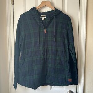 L.L. Bean Scotch Plaid Flannel Zip Hoodie